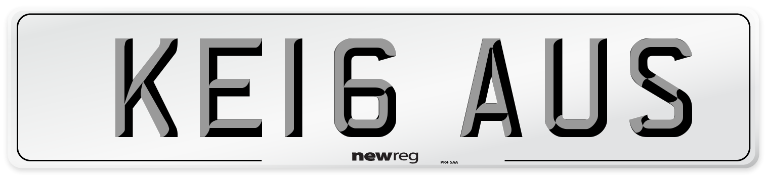 KE16 AUS Number Plate from New Reg